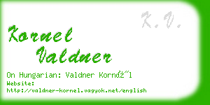 kornel valdner business card